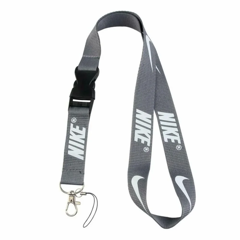 Grey Nike Lanyard Keychain ID Badge Holder Quick release Buckle